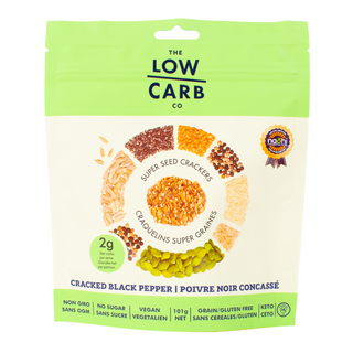 THE LOW CARB CO. SEED CRACKERS - CRACKED BLACK PEPPER 101G
