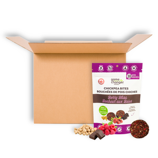 GAME CHANGER FOODS CHICKPEA BITES BERRY BLISS 140G CS6