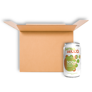 NOVASECCO PREBIOTICS SODA WHITE GRAPE & PEACH 355ML CS24