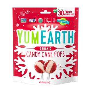 YUMEARTH HOLIDAY ORG PEPPERMINT POPS 30CT