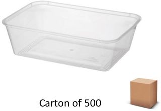 650ml RECT PLASTIC CONTAINERS (500)