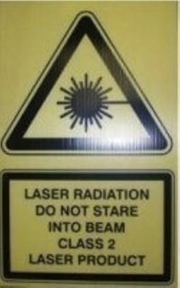 Laser safety sign corflute