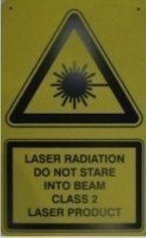 Laser safety sign poly