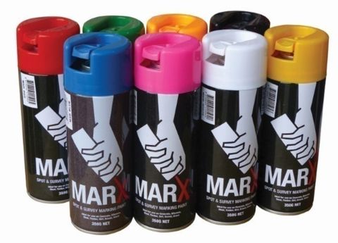 Fluro Red mark X spray and marking paint