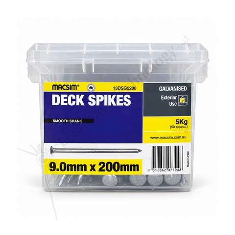 Macsim Galv Deck Spikes 200 x 9mm – 5kg