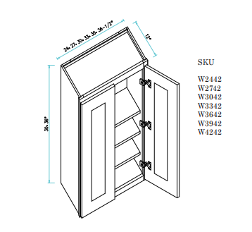 Wall Cabinet 42"WX12"DX42"H
