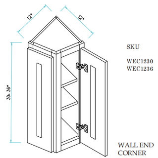 Wall End Cabinet 12"WX12"DX30"H