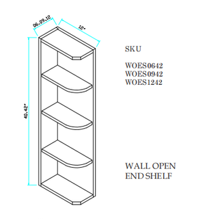 Wall Open End Shelf 12"WX12"DX42"H