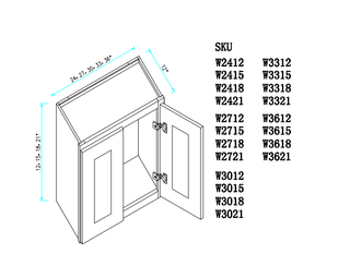 Wall Cabinet 24"WX12"DX21"H