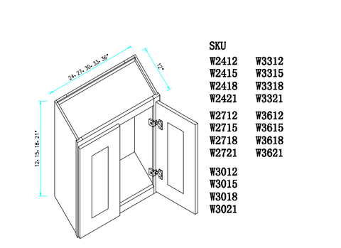 Wall Cabinet 24?WX12"DX18"H