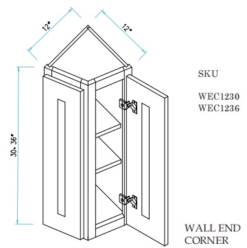 Wall End Cabinet 12"WX12"DX30"H