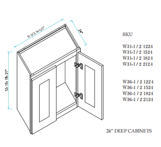 Wall Cabinet 36.5"WX24"DX15"H