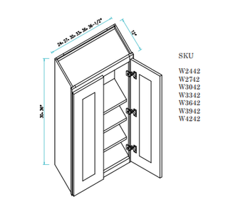 Wall Cabinet 36"WX12"DX42"H