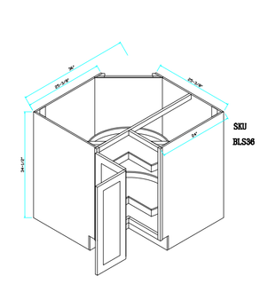 Base Cabinet Lazy Susan 36"X36'X34.5"