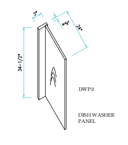 Dishwasher Panel 3"WX24"DX34.5"H