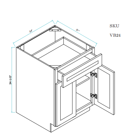 Vanity Base With Drawer 27"WX21"DX34.5"H
