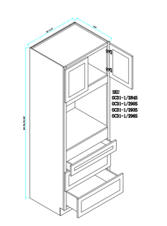Single Oven Cabinet 31.5"WX24"DX84"H (Opening:30"WX27"H)