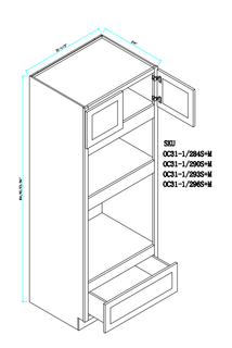 Single Oven Microwave Cabinet 31.5"WX24"DX90"H (Opening:30"WX42"H)