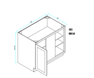 Base Blind Corner Cabinet 15" Full Door 39"WX24"DX34.5"H