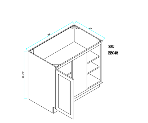 Base Blind Corner Cabinet 15" Full Door 39"WX24"DX34.5"H