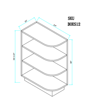 Base Cabinet Open Shelf 12"WX24"DX34.5"H