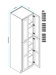 Tall Pantry Cabinet 30"WX24"DX96"H