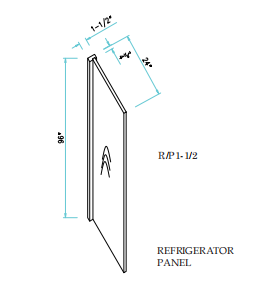 Fridge Panel 1 1/2"WX24"DX96"H
