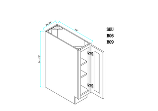 Base Cabinet 9"WX24"DX34.5"H