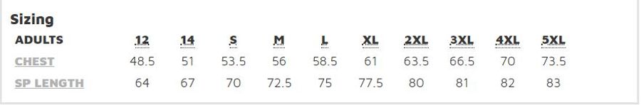 LAFS Sizing Guide