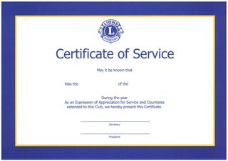 Certificate Of Service