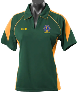 Womens Green and Gold Polo