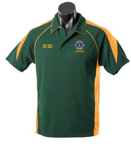 Mens Green and Gold Polo