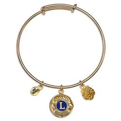 3 Charm Gold Bangle