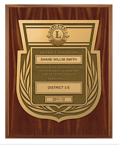 District Governor Plaque