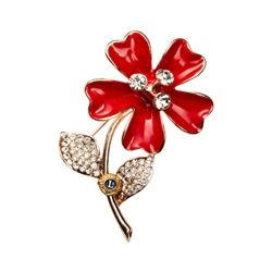 RED FLOWER PIN