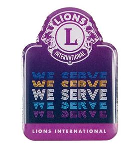 WE SERVE LIONS PIN