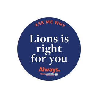 LIONS IS RIGHT FOR YOU BUTTON