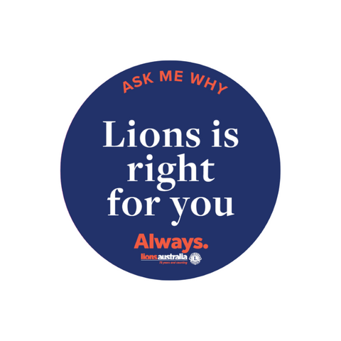 LIONS IS RIGHT FOR YOU BUTTON