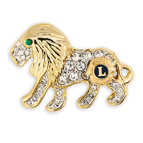 Lion Crystal Pin