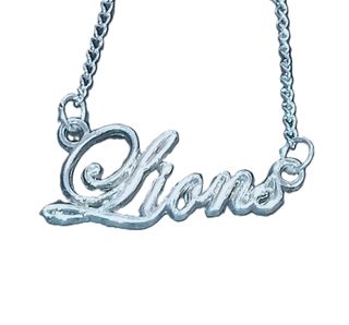 Lions Script Necklace Silver