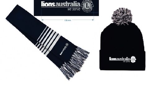 Lions Aus Scarf and Beanie