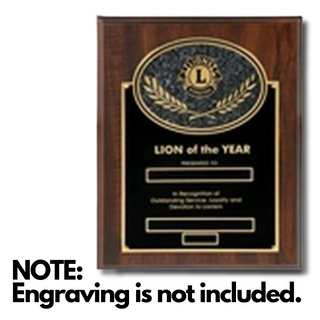 Lion of the Year Plaque