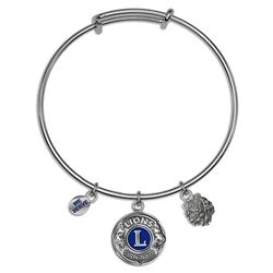 3 Charm Silver Bangle