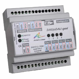 DMXtoDALI quad - DIN Rail mount DMX to DALI