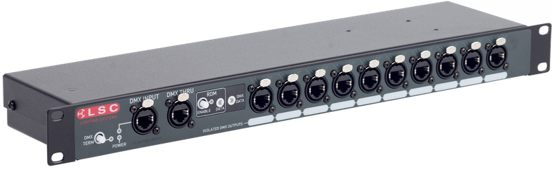 LSC Control; MDR Splitter; 10 Way; Rack Mount; RDM; Ethercon; IEC