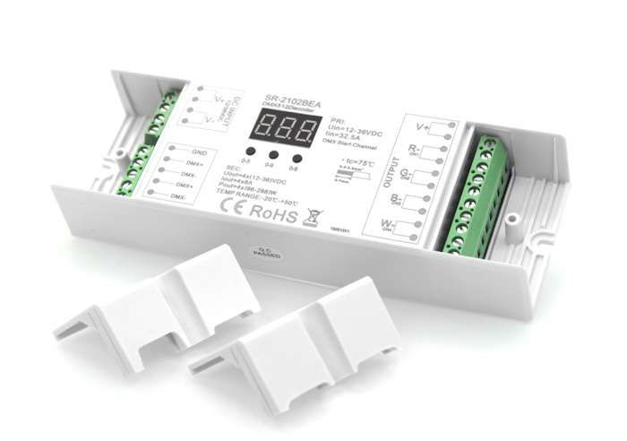 DMX Decoder 4CH; 8A; 12-36VDC; CV; Screw Terminals