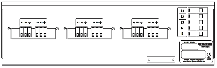 LSC Control APSX Distro; 6 Channel; 25A; Terminals