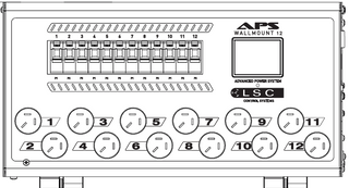 LSC Control APSX Distro; Wall Mount; 12 Channel; 10A; Flat Pin