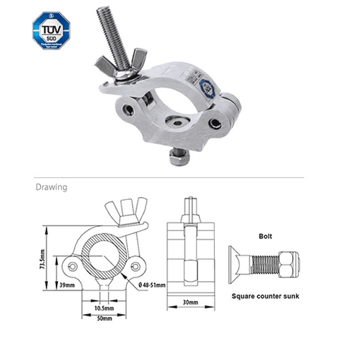 Half Coupler Aluminium Slim