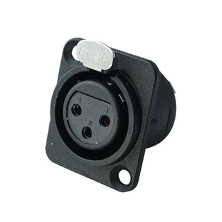 XLR 3 Pin Panel Female Gold Pin